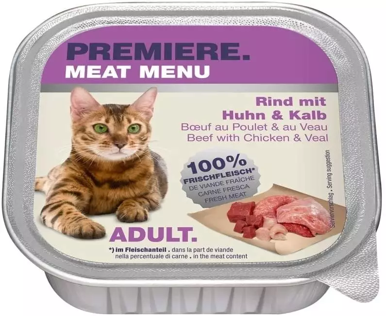 PREMIERE Meat Menu Adult Rind mit Huhn und Kalb Test