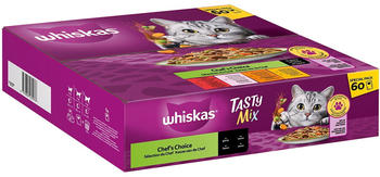 Whiskas TASTY MIX Mega Pack Katze Nassfutter Chef's Choice in Sauce 60x85g