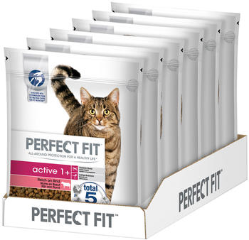Perfect Fit Cat Active 1+ Trockenfutter reich an Rind 6x 750g