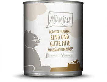 MjAMjAM DUO Katze Nassfutter Rind & Pute an ged&auml;mpftem K&uuml;rbis 800g