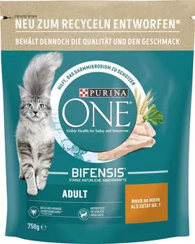 Purina One Bifensis Adult Trockenfutter Huhn & Vollkorngetreide 750g Purina One Bifensis Adult Trockenfutter Huhn & Vollkorngetreide 750g