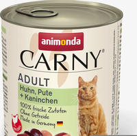 animonda Carny Adult 6 x 800 g - Huhn, Pute & Kaninchen (Katzenfutter), Grundpreis: