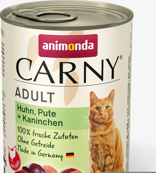 Animonda Carny Adult Katze Nassfutter Huhn, Pute + Kaninchen 400g