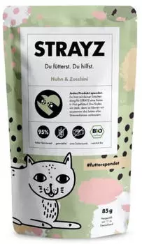 STRAYZ Adult Katze Bio Nassfutter Huhn und Zucchini 85g