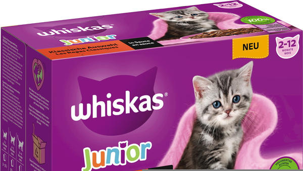 Whiskas Junior Klassiche Auswahl in Sauce 12x85g