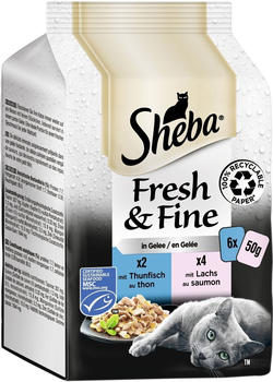 Sheba Fresh&Fine in Gelee Lachs und Thunfisch Nassfutter 6x50g