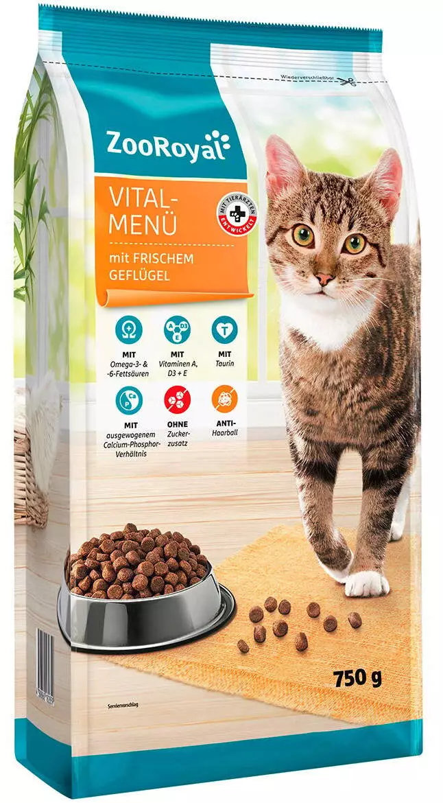 ZooRoyal Vital-Men Katze Trockenfutter mit frischem Geflgel 750g Test  Katzen-Trockenfutter