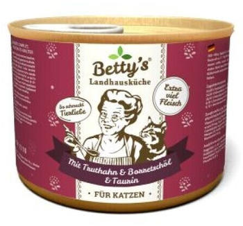 Betty's Landhausküche Huhn mit Truthahn & Borretschöl Katzen-Nassfutter 200g
