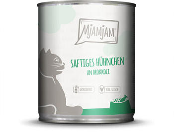 Mjamjam Katze Nassfutter saftiges H&uuml;hnchen an Brokkoli 800g