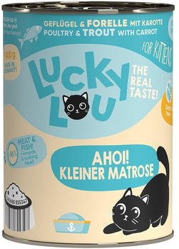 Lucky Lou Kitten Gefl&uuml;gel & Forelle mit Karotte Nassfutter 400g