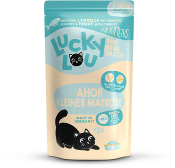 Lucky Lou Kitten Geflügel & Forelle mit Karotte Nassfutter 125g