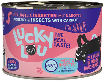 Lucky Lou Adult Geflügel & Insekten mit Karotte Katzen-Nassfutter 200g