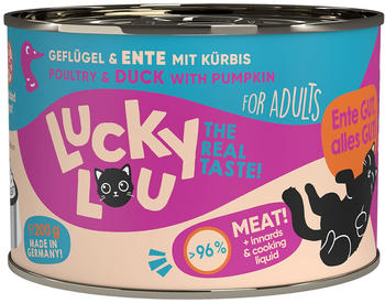 Lucky Lou Adult Geflügel & Ente mit Kürbis Katzen-Nassfutter 200g