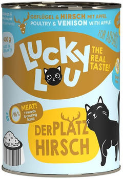 Lucky Lou Adult Geflügel & Hirsch mit Apfel Katzen-Nassfutter 400g