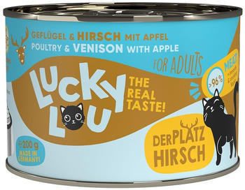 Lucky Lou Adult Geflügel & Hirsch mit Apfel Katzen-Nassfutter 200g