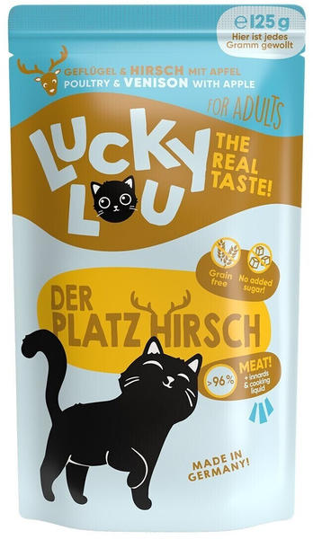 Lucky Lou Adult Geflügel & Hirsch mit Apfel Katzen-Nassfutter 125g