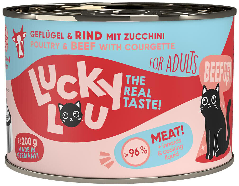 Lucky Lou Adult Geflügel & Rind mit Zucchini KatzenNassfutter 200g Test TOP Angebote ab 9,99