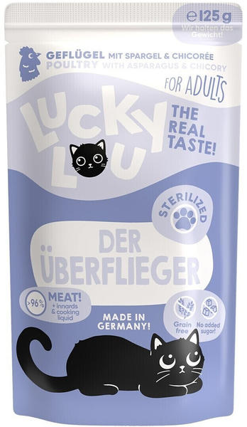 Lucky Lou Adult Sterilized Geflügel mit Spargel & Chicorée Katzen-Nassfutter 125g