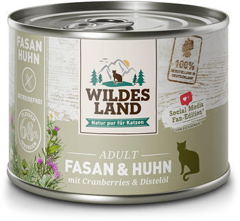 Wildes Land Adult pur Fasan & Huhn mit Cranberries & Distelöl Katzen-Nassfutter 200g