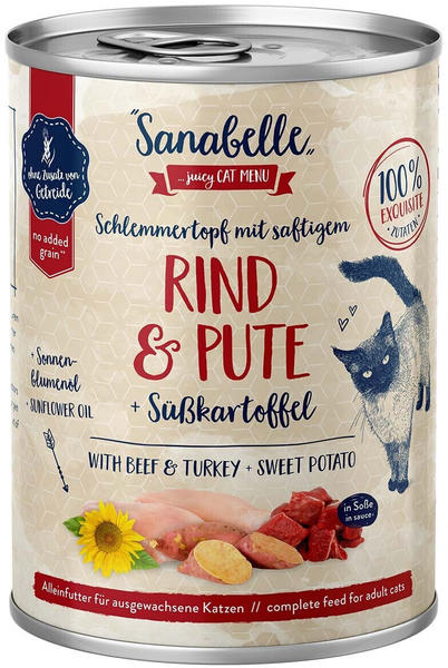Sanabelle Adult Rind & Pute + Süßkartoffel Katzen-Nassfutter 380g