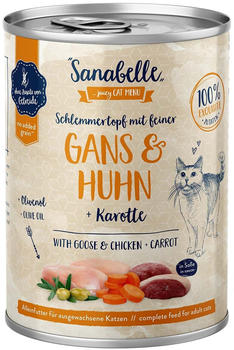 Sanabelle Adult Gans & Huhn + Karotte Katzen-Nassfutter 380g