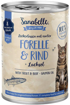 Sanabelle Adult Forelle & Rind + Lachsöl Katzen-Nassfutter 400g