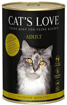 Cat's Love Adult Nassfutter Kalb und Truthahn mit Katzenminze 400g