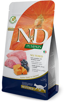 Farmina N&D Pumpkin Feline Adult Neutered Lamb, Pumpkin & Blueberry Recipe 5 kg