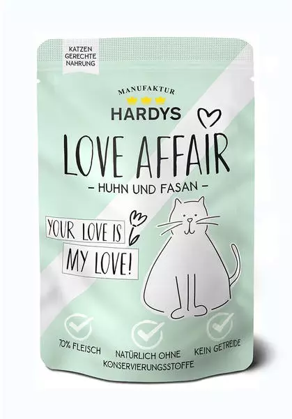HARDYS Love Affair Katze Huhn und Fasan Nassfutter 100g