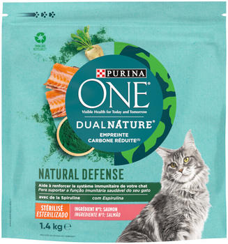 Purina ONE DualNature Sterilized Katze Lachs mit Spirulina Trockenfutter 1,4kg