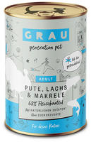 GRAU &ndash; das Original &ndash; Nassfutter f&uuml;r Katzen - Pute, Lachs, Makrele, 6er...
