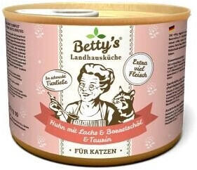 Betty's Landhausküche Katzen-Nassfutter Huhn mit Lachs & Borretschöl & Taurin 200g