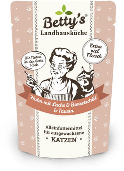 Betty's Landhausküche Frischebeutel Katzen-Nassfutter Huhn mit Lachs & Borretschöl & Taurin 100g