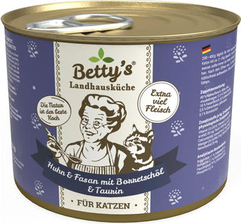 Betty's Landhausküche Katzen-Nassfutter Huhn & Fasan mit Borretschöl 200g