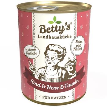 Betty's Landhausküche Katzen-Nassfutter Huhn Rind & Herz & Taurin 400g