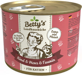 Betty's Landhausküche Katzen-Nassfutter Huhn Rind & Herz & Taurin 200g