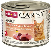 animonda Carny Nassfutter Katze Adult Huhn, Pute und Entenherzen 6x200 g 1,2 kg,