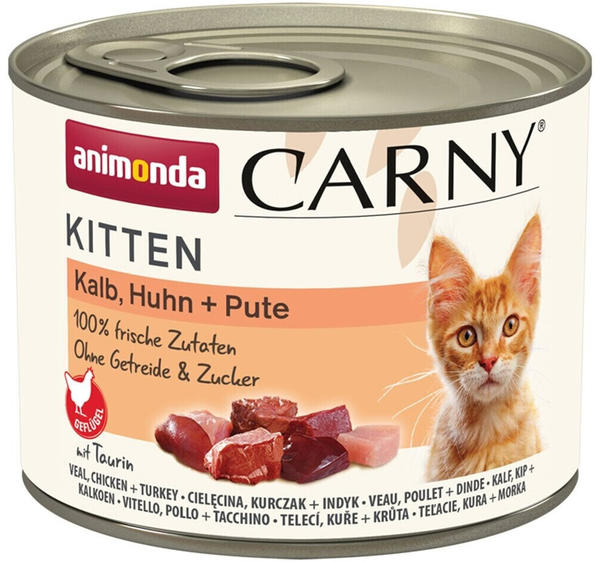 Animonda Carny Kitten Nassfutter Kalb, Huhn + Pute 200g