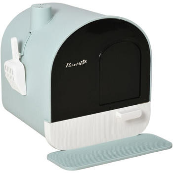 Pawhut Cat Litter Box with Tray, Scoop and Filter green