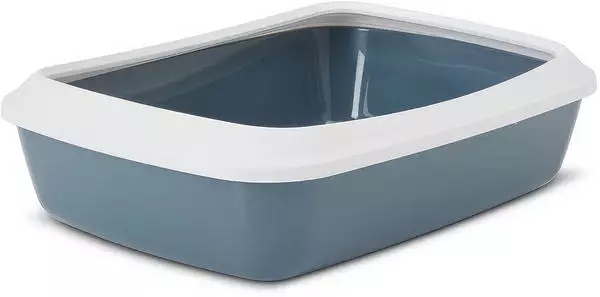 Savic Katzentoilette Iriz mit Rand 50cm steinblau