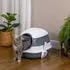 Pawhut Katzentoilette für Katzen bis 5kg, weiß/grau (D31-066V00WT)