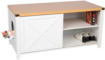 needs&wants Katzenschrank XXL 110x50x53cm wei&szlig;/braun