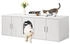 VEVOR Katzenschrank für Katzentoilette 1,47x0,46x0,45m weiß