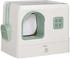 Pawhut Katzentoilette Katzenklo mit Schaufel Schublade Deodorant ABS PP Weiß+Grün BxLxH: 40x50x40 cm