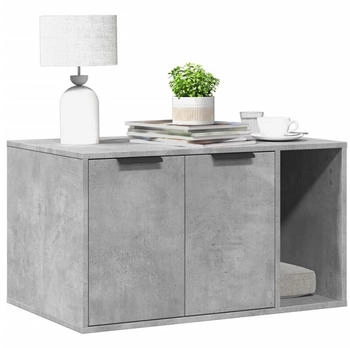 vidaXL Katzenklo Betongrau 80x50x45 cm Holzwerkstoff