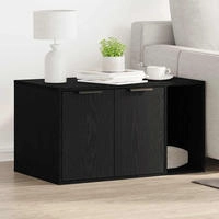 vidaXL Katzentoilettengeh&auml;use Schwarze Eiche 80 x 50 x 45 cm Holzwerkstoff