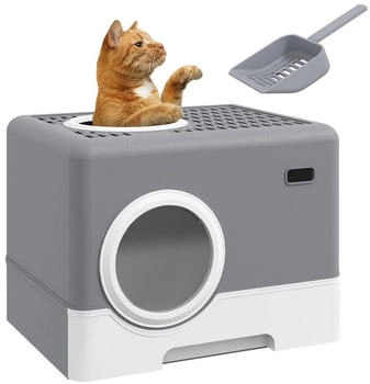 Pawhut Cat Cabinet Cat Toilet With Lid (D31-084V00Gy)