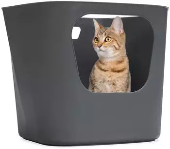 Karlie 522869 Katzentoilette Lotus Eco L: 54,4 B: 43,9 H: 40,5 cm grau