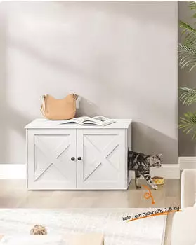 Feandrea Katzenklo Schrank weiß
