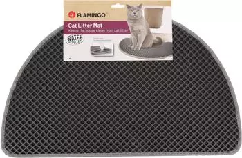 Flamingo Matz Katzenklo-Matte Grau 65 x 40 x 1,3 cm rutschfest und Langlebig Ideal für Maine Coon Britisch Kurzhaar Ragdoll Norwegische Waldkatze usw.